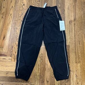 Lululemon Athletica Black Joggers with Cream Stripes